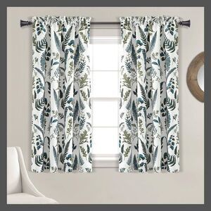 Set of 2 (63"x52") Devonia Allover Light Filtering Window Curtain Panels Gr